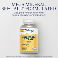 Solaray Magnesium Citrate packaging front shows trusted capsule supplement