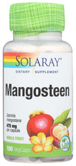 SOLARAY Mangosteen bottle front showing natural nutrients for daily wellness