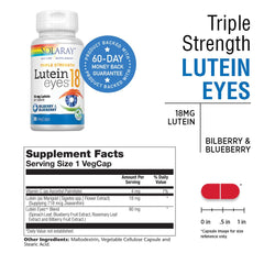 SOLARAY marigold flower extract image emphasizes natural sourcing for eye nutrition.