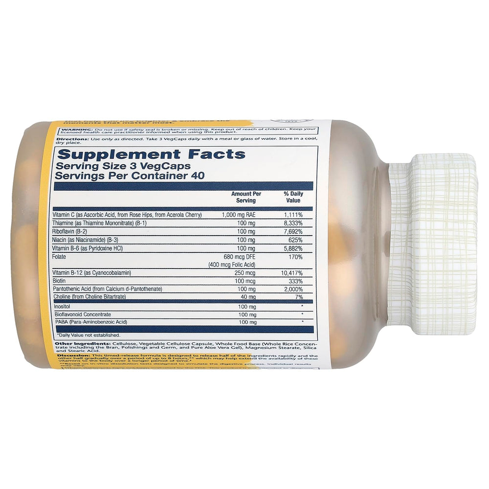 SOLARAY Mega B Stress capsules closeup highlighting daily nutrient support
