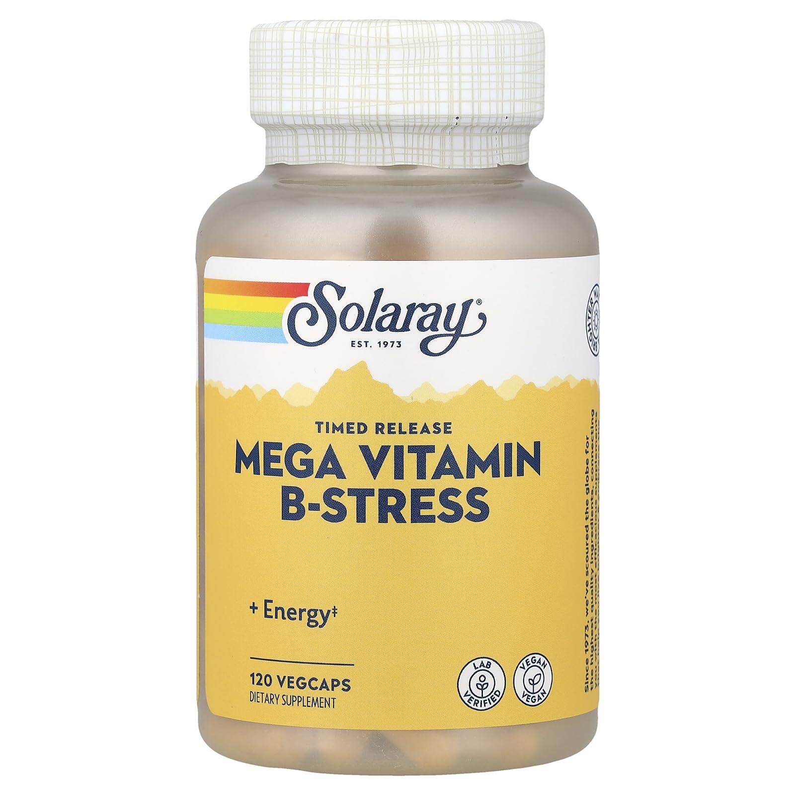 SOLARAY Mega B Stress two-stage release bottle supports quick relief and steady energy