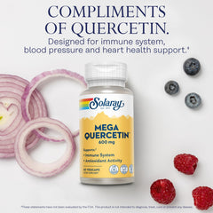 Solaray Mega Quercetin bottle cap close-up highlighting vegan capsules