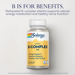 SOLARAY Methyl B Complex label front emphasizes methylated B12 for improved absorption.