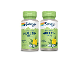 SOLARAY Mullein Leaf capsules pack two bottles for daily use.