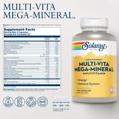SOLARAY Multi-Vita Mega-Mineral capsules arranged for easy daily dosing.