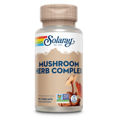 SOLARAY Mushroom Herb Complex bottle ready for daily wellness routine.