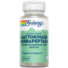 SOLARAY Nattokinase Serrapeptase bottle front view for circulation support