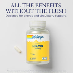 SOLARAY No-Flush Niacin label highlights vegan formula