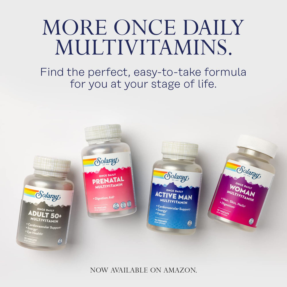 A person taking SOLARAY Once Daily Active Man as part of a morning routine.