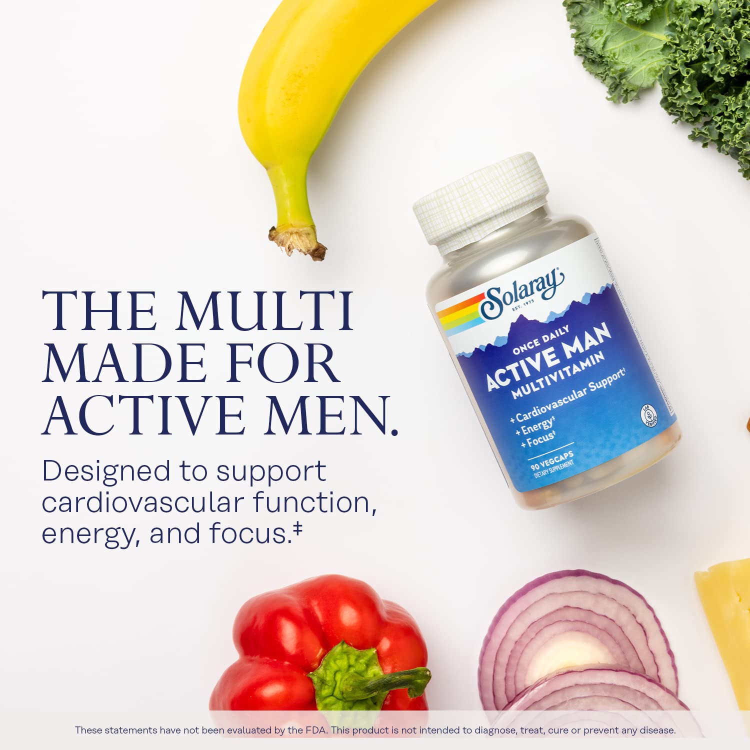 SOLARAY ingredients panel showing D3, B vitamins, zinc for daily nutrition.