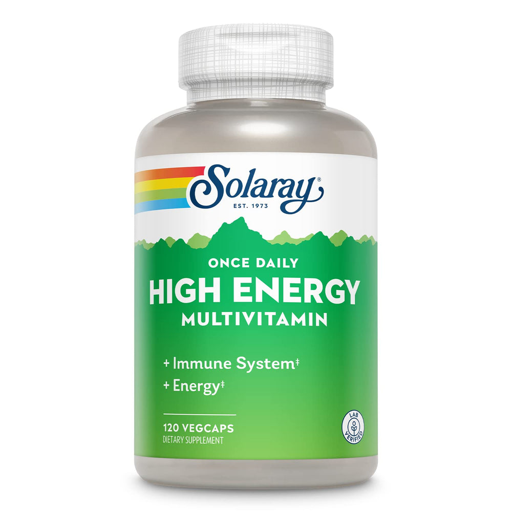 SOLARAY Once Daily High Energy Multivitamin bottle front showing daily energy support
