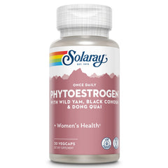 SOLARAY Once Daily Phytoestrogen bottle for convenient daily use and wellness.
