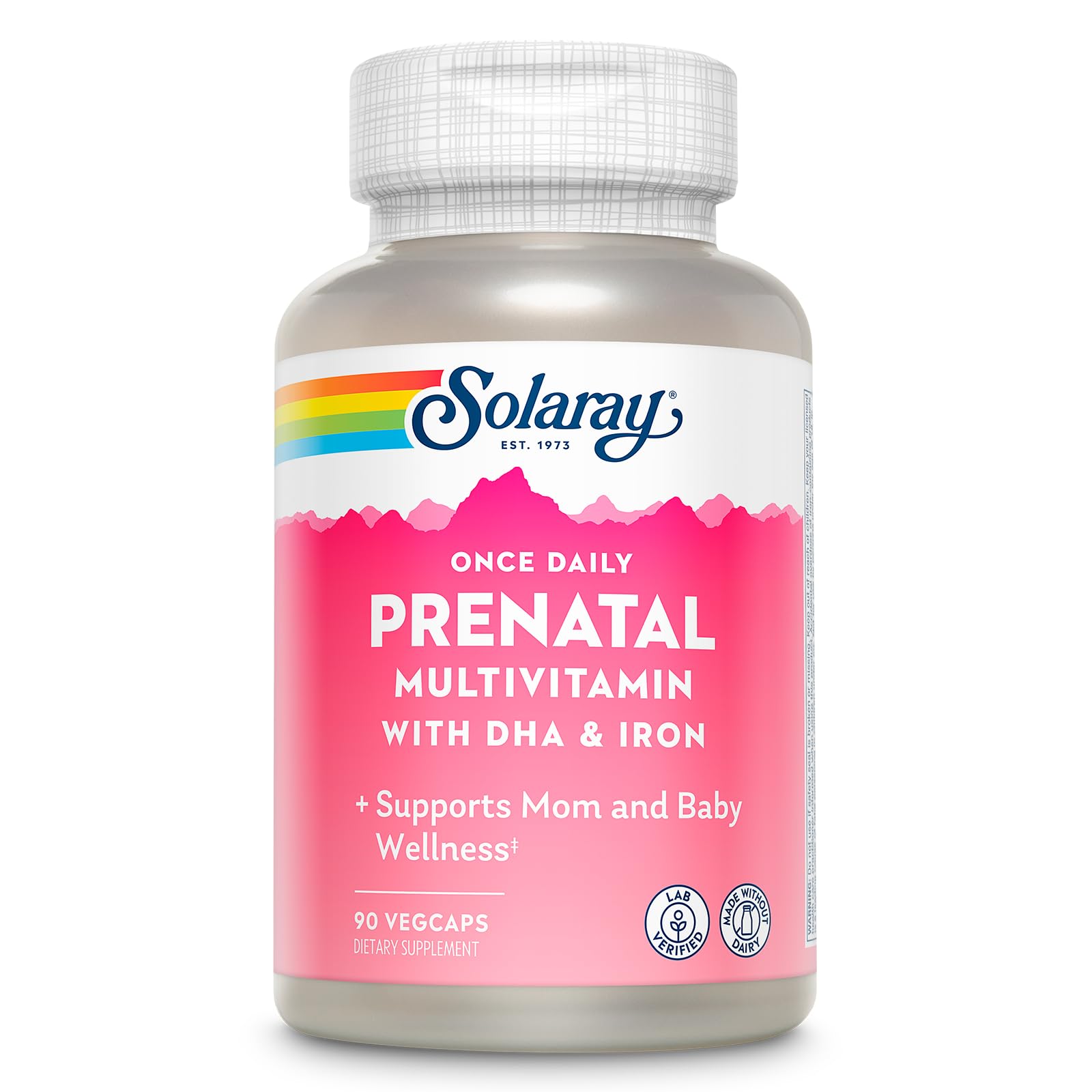 SOLARAY Once Daily Prenatal bottle pour for easy daily dosing and convenience