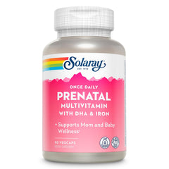 SOLARAY Once Daily Prenatal bottle pour for easy daily dosing and convenience