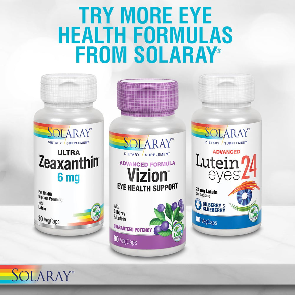 SOLARAY lifestyle shot suggesting daily eye care routine with SOLARAY product