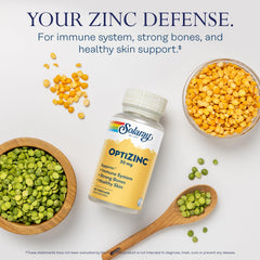 SOLARAY OptiZinc label on bottle displays vitamin B6 information.
