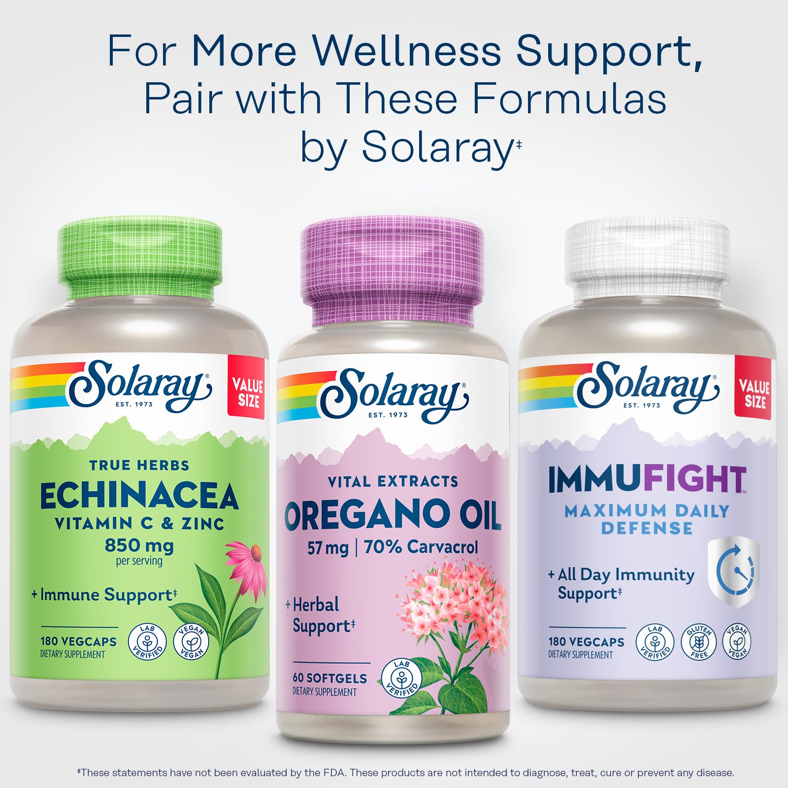 SOLARAY Oregano Oil label highlights GMP-made and lab-tested quality.