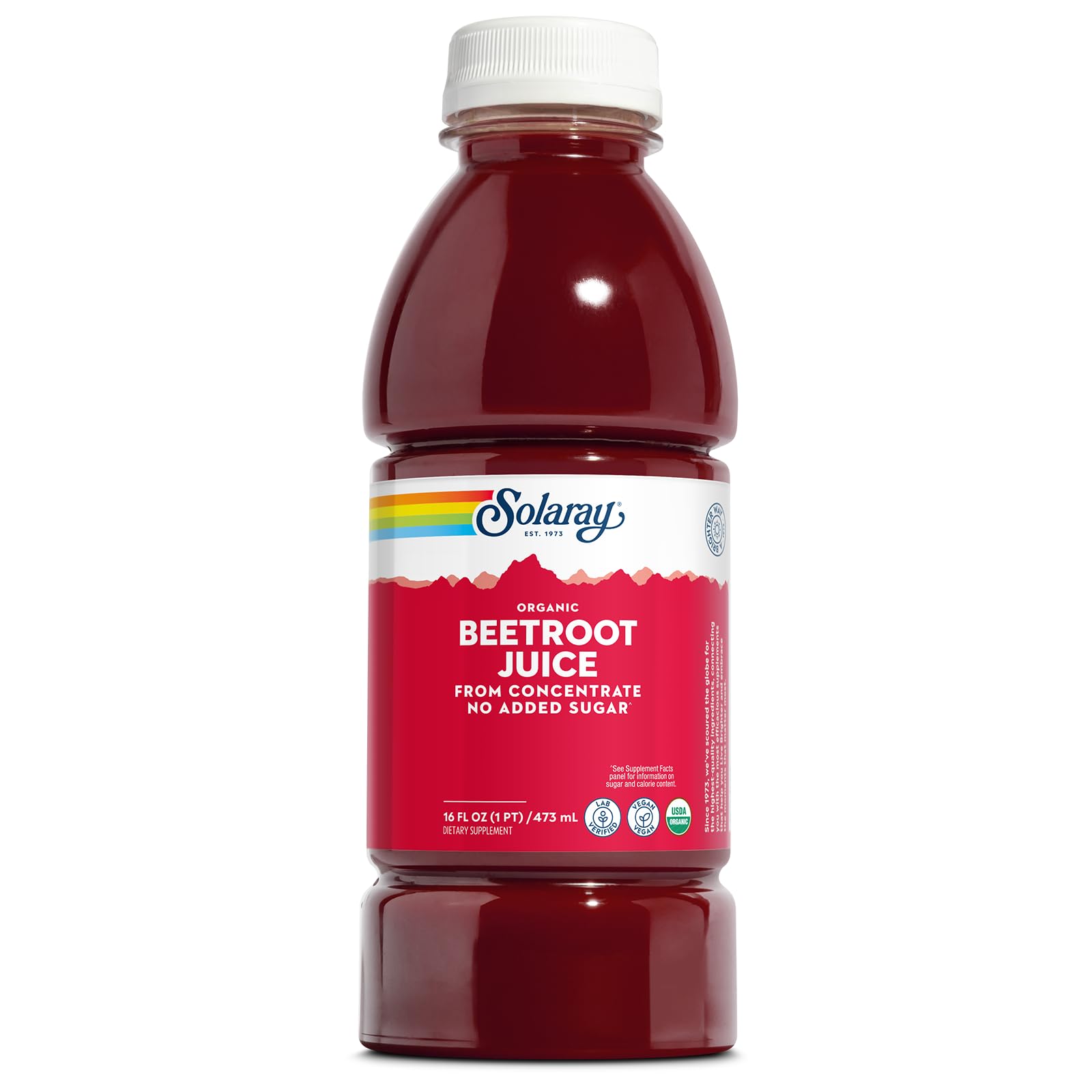 Solaray Organic Beetroot Juice bottle pour for convenient daily energy support