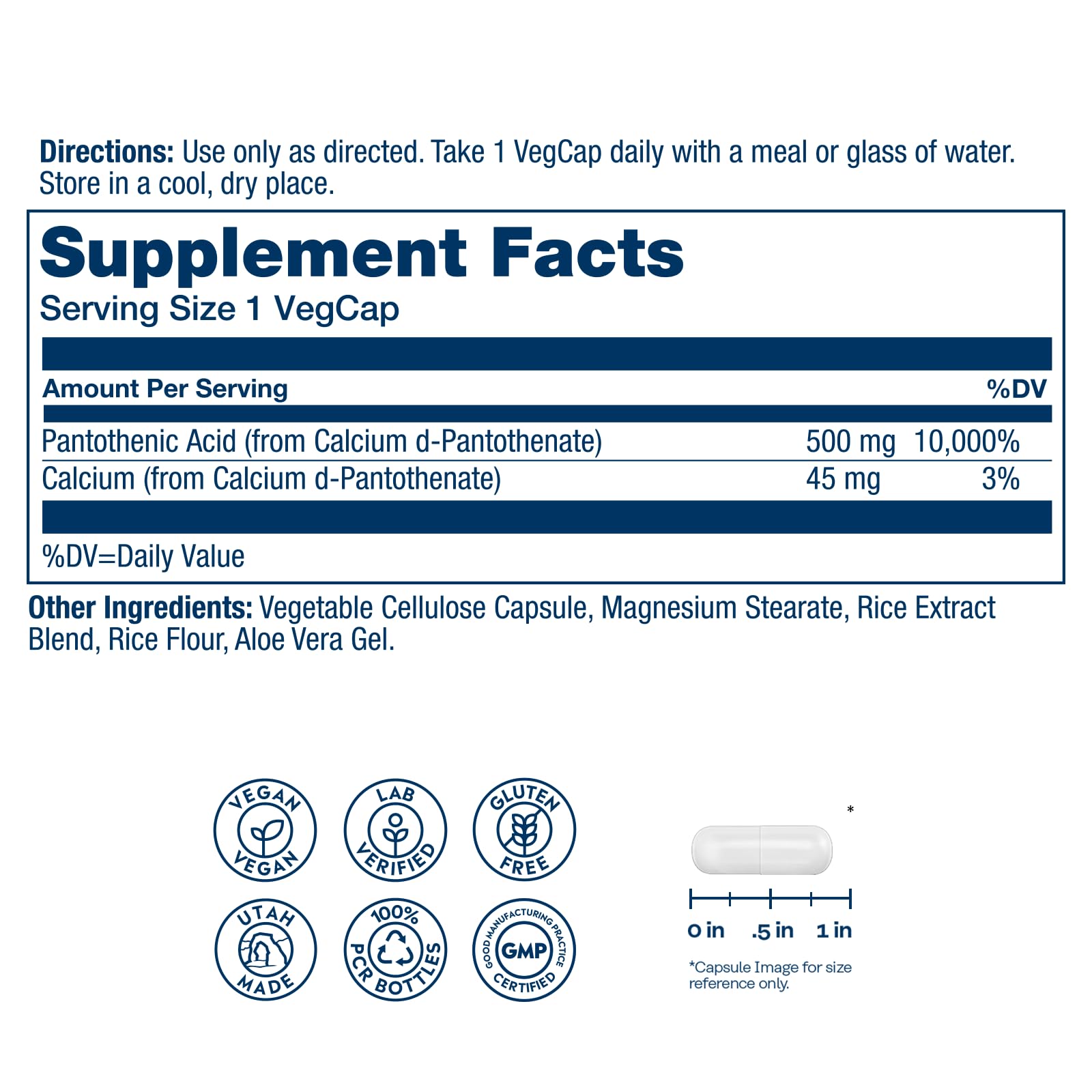 SOLARAY Pantothenic Acid capsule closeup for daily wellness