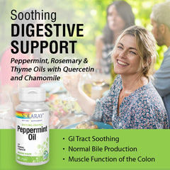 SOLARAY Peppermint Oil softgel pour for easy daily use.