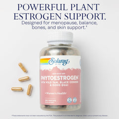 SOLARAY PhytoEstrogen blend highlighting wild yam, black cohosh, and dong quai ingredients.