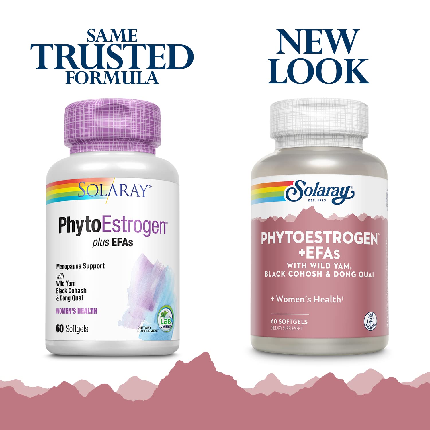 SOLARAY PhytoEstrogen Plus label closeup highlights wild yam and black cohosh for hormone balance