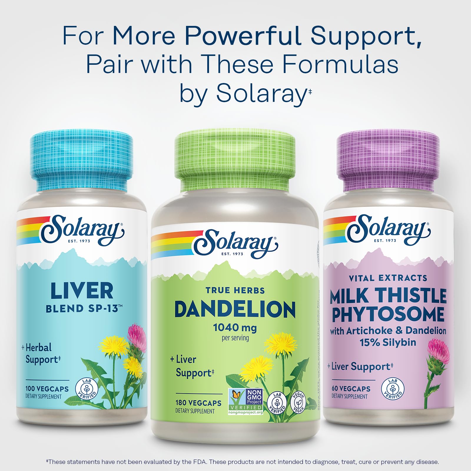 SOLARAY post-consumer recycled bottle promoting eco-friendly packaging.