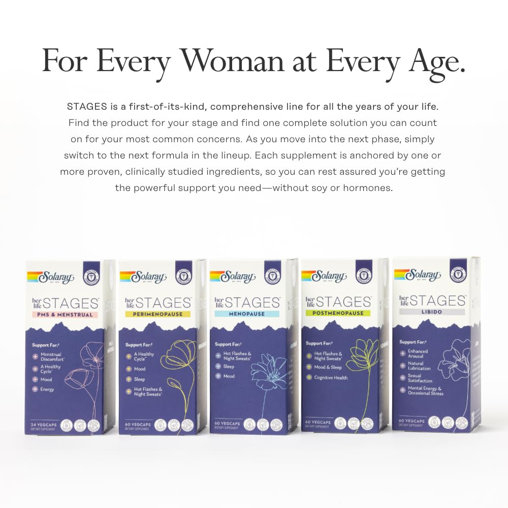 Lab testing seal on SOLARAY Postmenopause Life Stages packaging
