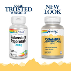 Solaray Potassium Asporotate label panel noting chelated absorption and bottle details