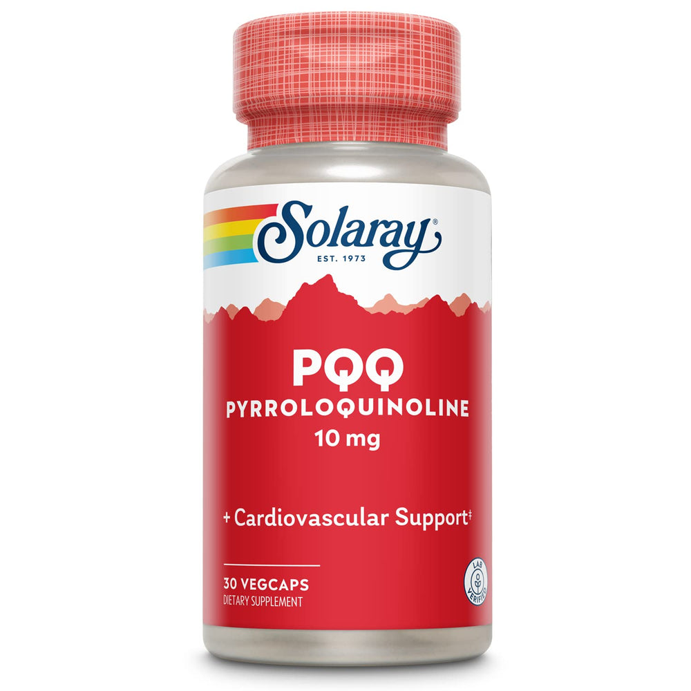 SOLARAY PQQ 10 mg VegCaps front label showing branding and dosage