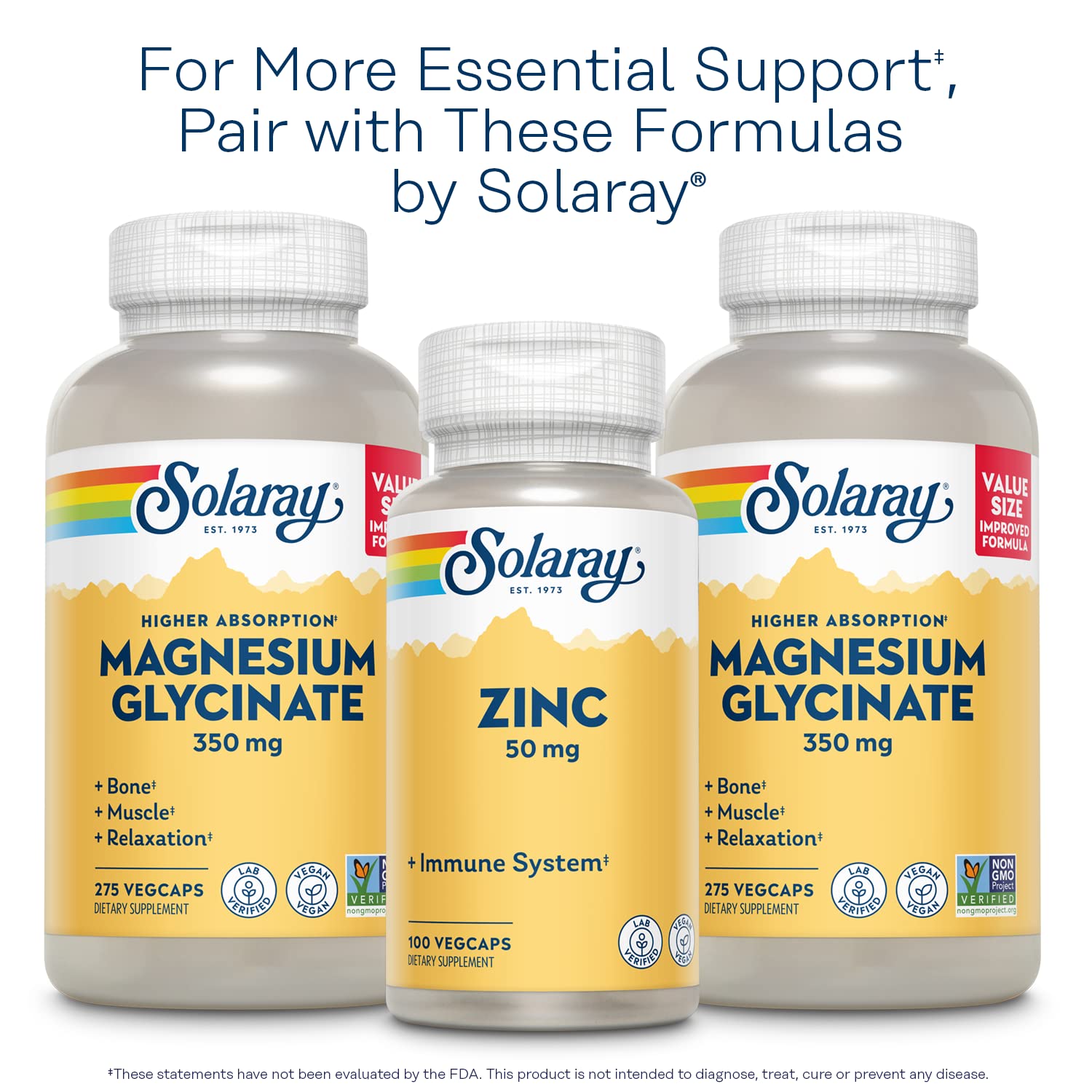 SOLARAY product information label with dosage and serving details