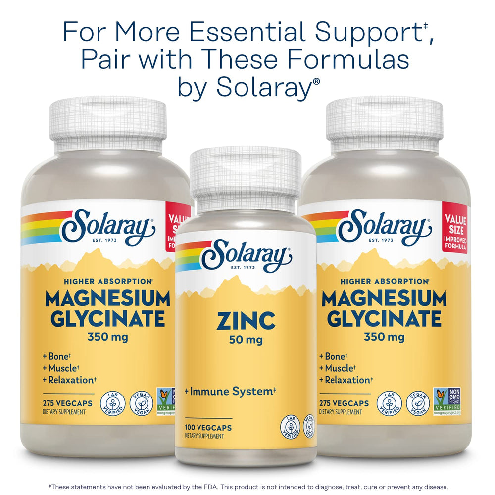 SOLARAY product information label with dosage and serving details