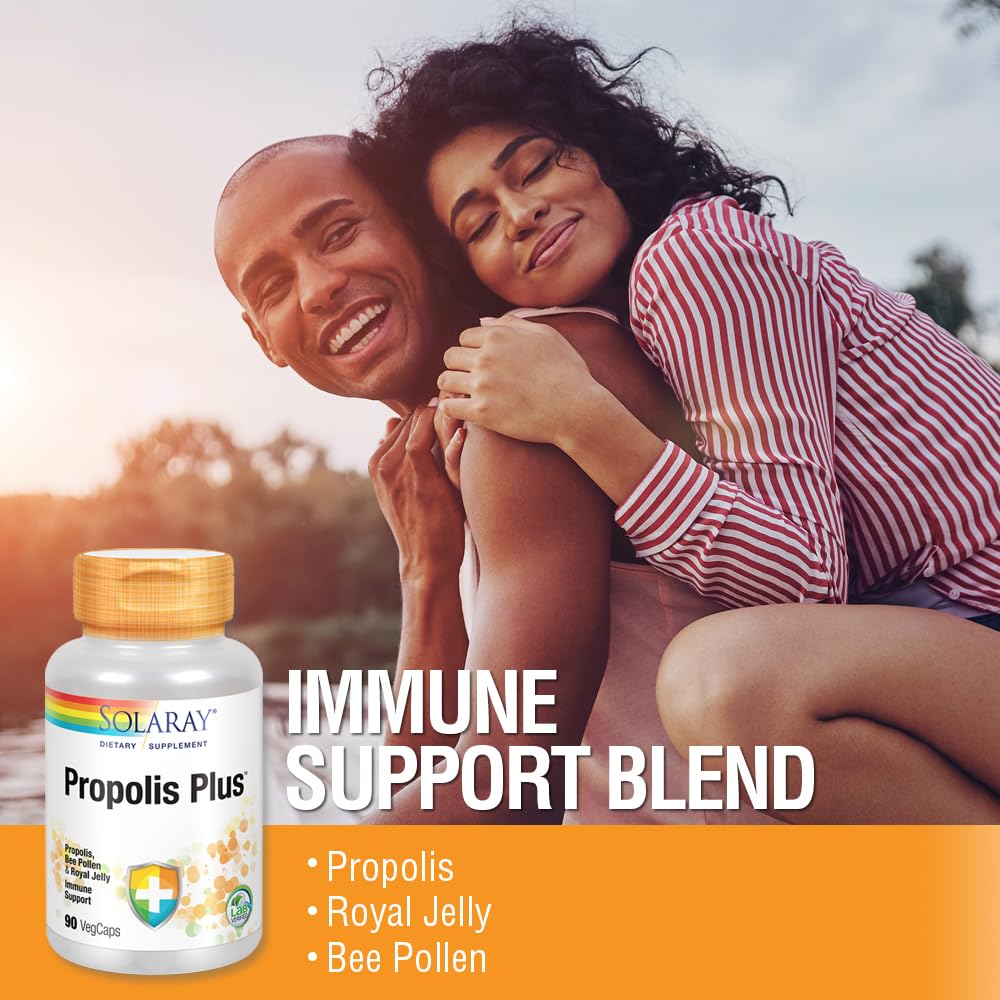 SOLARAY Propolis Plus bee pollen visible in the blend for added variety.
