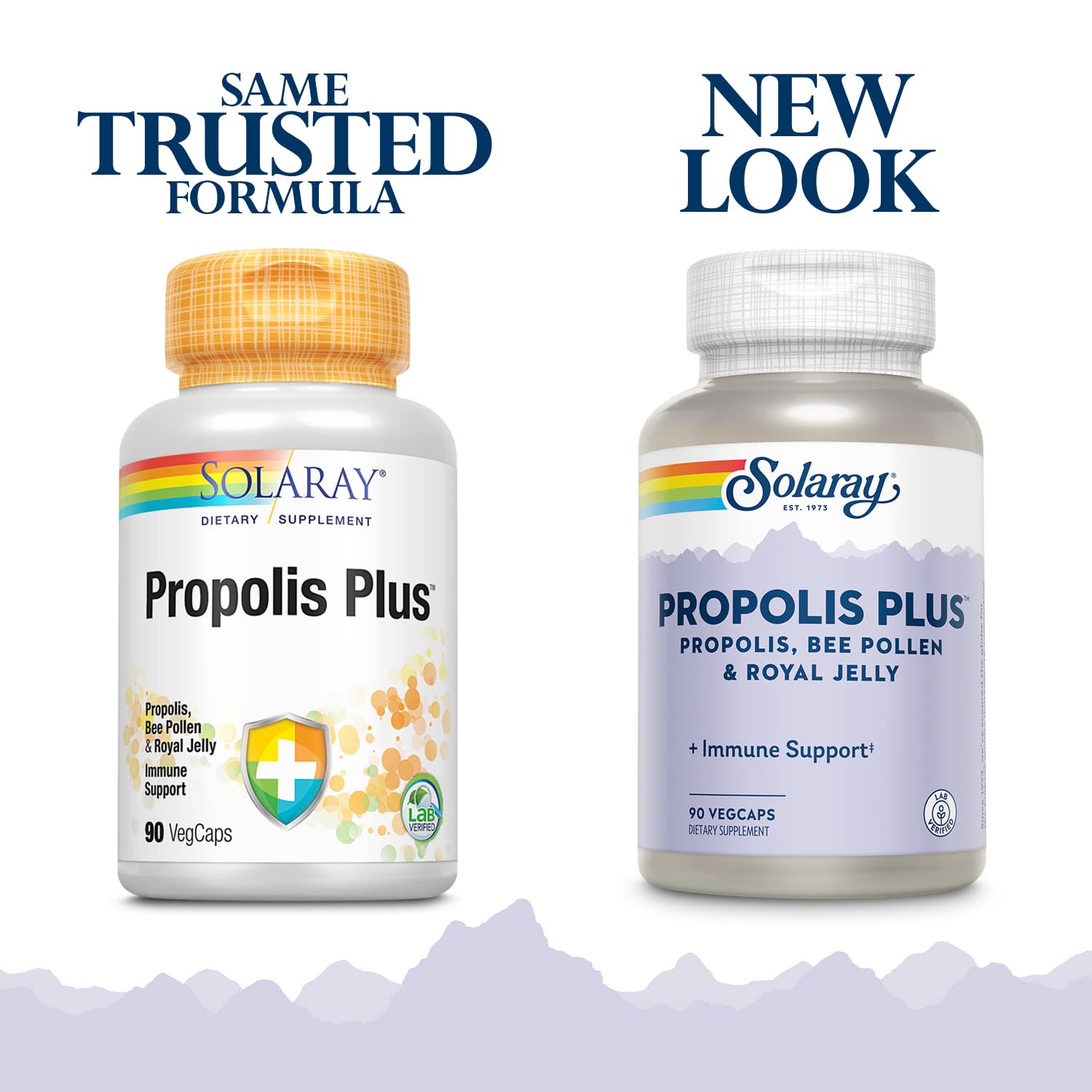 SOLARAY Propolis Plus label highlighting propolis, bee pollen, and royal jelly.