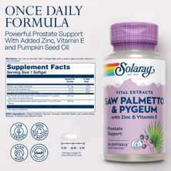 SOLARAY Prostate support ingredients panel showing key actives