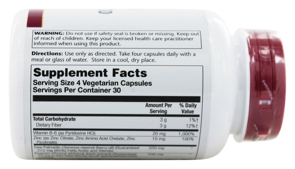 Solaray Pygeum & Saw Palmetto capsules designed for easy daily use.