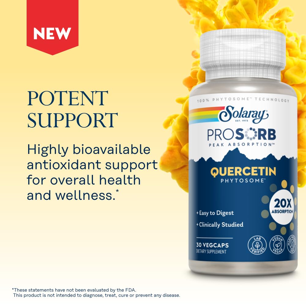 SOLARAY Quercetin Phytosome 60-day guarantee seal.