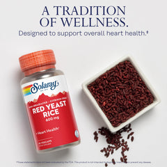 SOLARAY 600mg red yeast rice label highlights quality and purity.