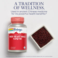 SOLARAY Red Yeast Rice CoQ-10 capsules for everyday use.