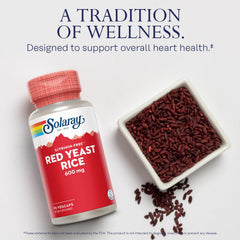 SOLARAY Red Yeast Rice label—clear ingredients and dosage.