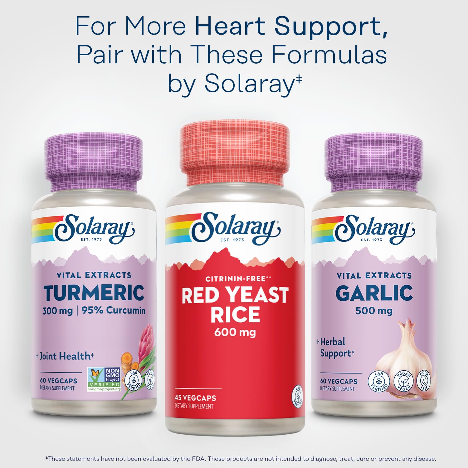 SOLARAY Red Yeast Rice product display suggesting HDL-support routine.