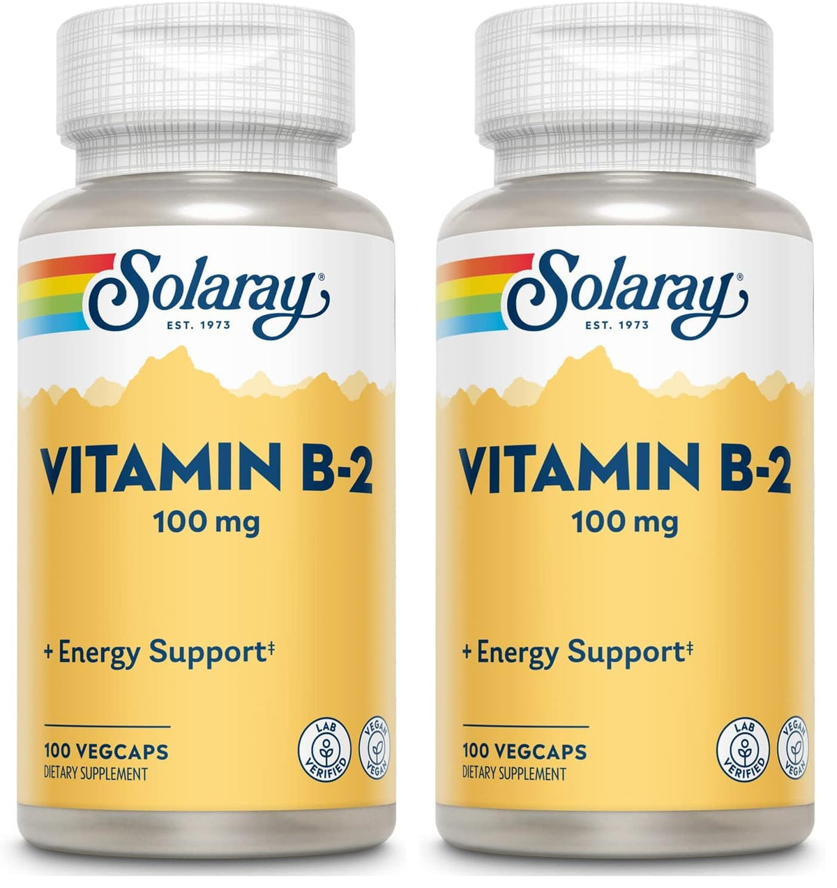 SOLARAY Riboflavin B2 bottle with Aloe Vera supports energy and radiant skin