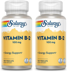 SOLARAY Riboflavin B2 bottle with Aloe Vera supports energy and radiant skin
