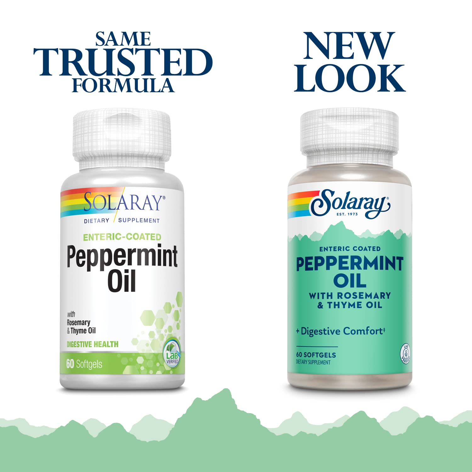SOLARAY Rosemary and Thyme oils ingredients for digestive comfort.