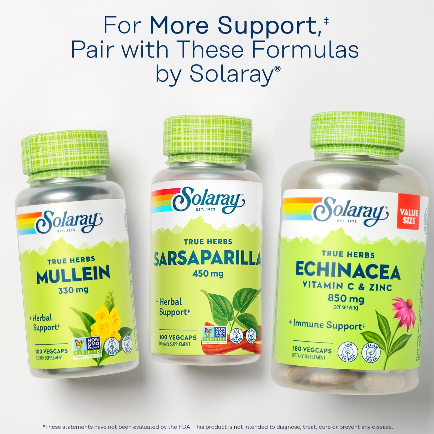 Solaray Sarsaparilla Root ingredients panel highlights natural sourcing