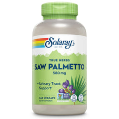 SOLARAY Saw Palmetto bottle with 580 mg formula for urinary support