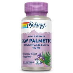 SOLARAY Saw Palmetto Extract bottle with softgels for urinary support