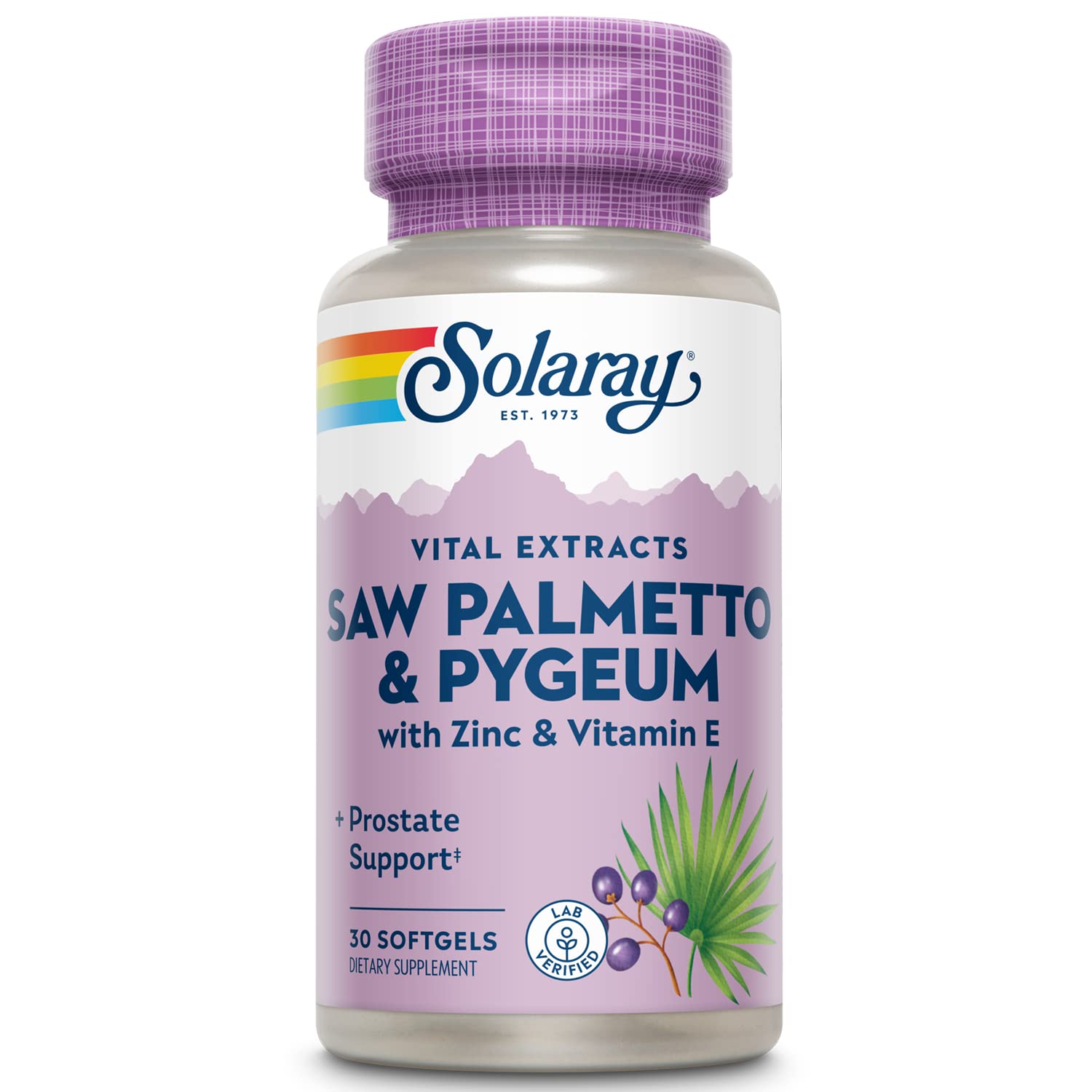 SOLARAY Saw Palmetto Pygeum bottle promoting prostate support and urinary comfort