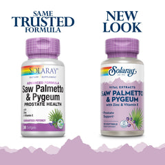 SOLARAY Saw Palmetto Pygeum capsules for daily prostate health