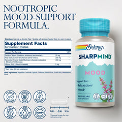 SOLARAY SharpMind capsules close-up ready for on-the-go mood support